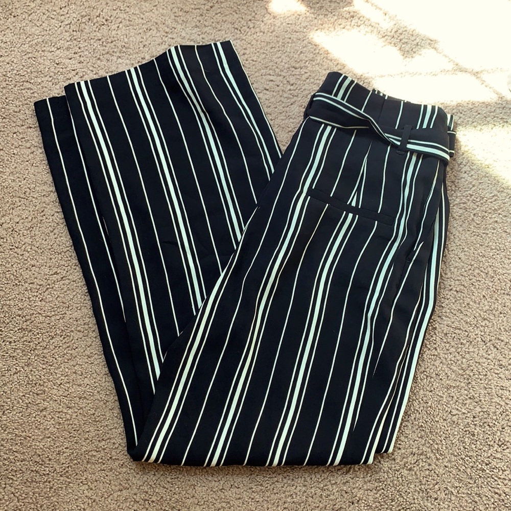 H&M Wide Leg Striped Tie Trouser Palazzo Pant